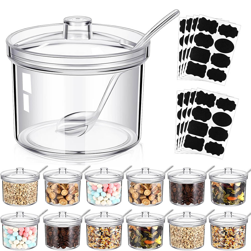 Herbal Tea For Wellness - Akrilik Şeker Kapları/Şeffaf Şekerlik Dağıtıcı Kapaklı